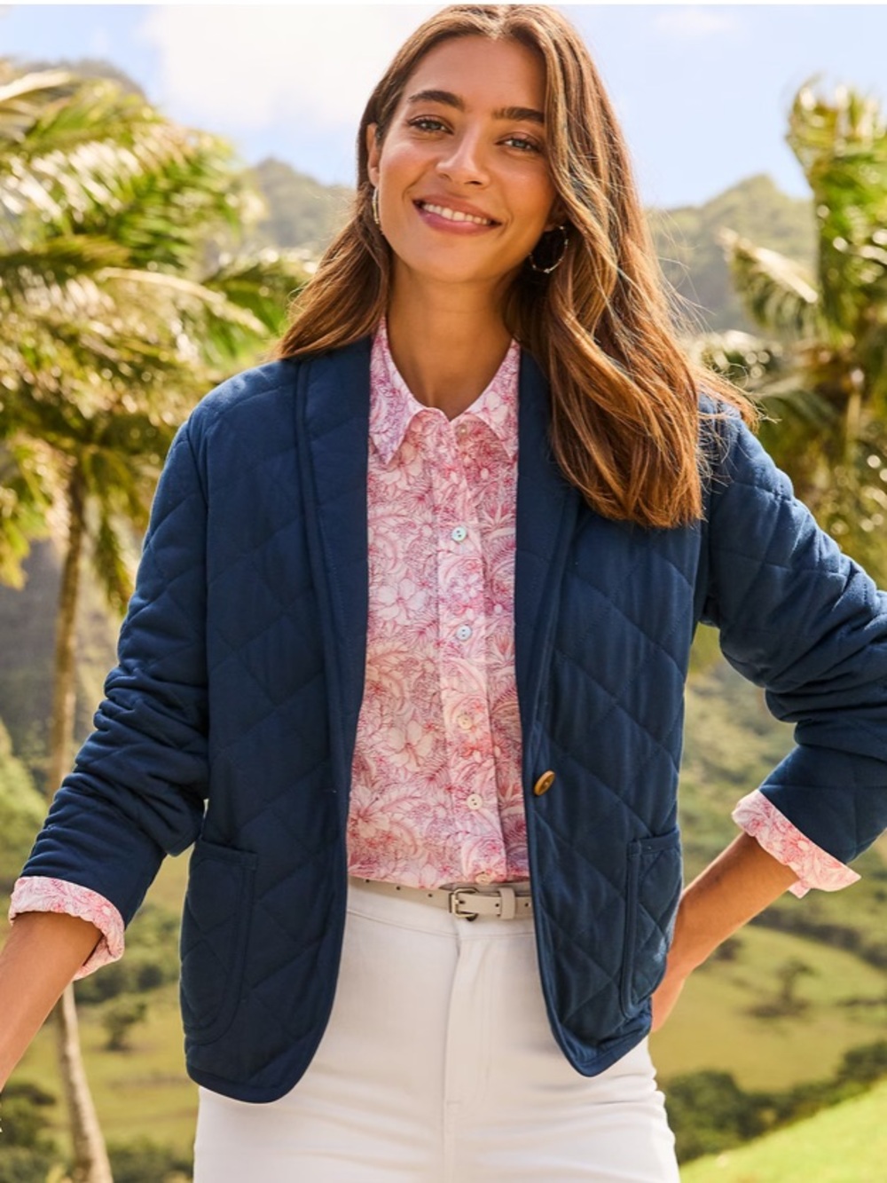 Tommy Bahama Navy Blue Quilted Knit Blazer Jacket, Size L, NWT